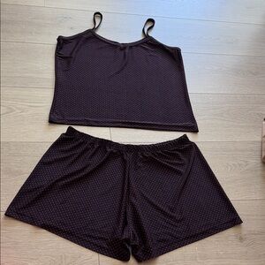 Black and Red Polka Dot Tank and Skirt Set